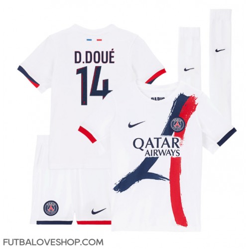 Dres Paris Saint-Germain Desire Doue #14 Preč pre deti 2024-25 Krátky Rukáv (+ trenírky)